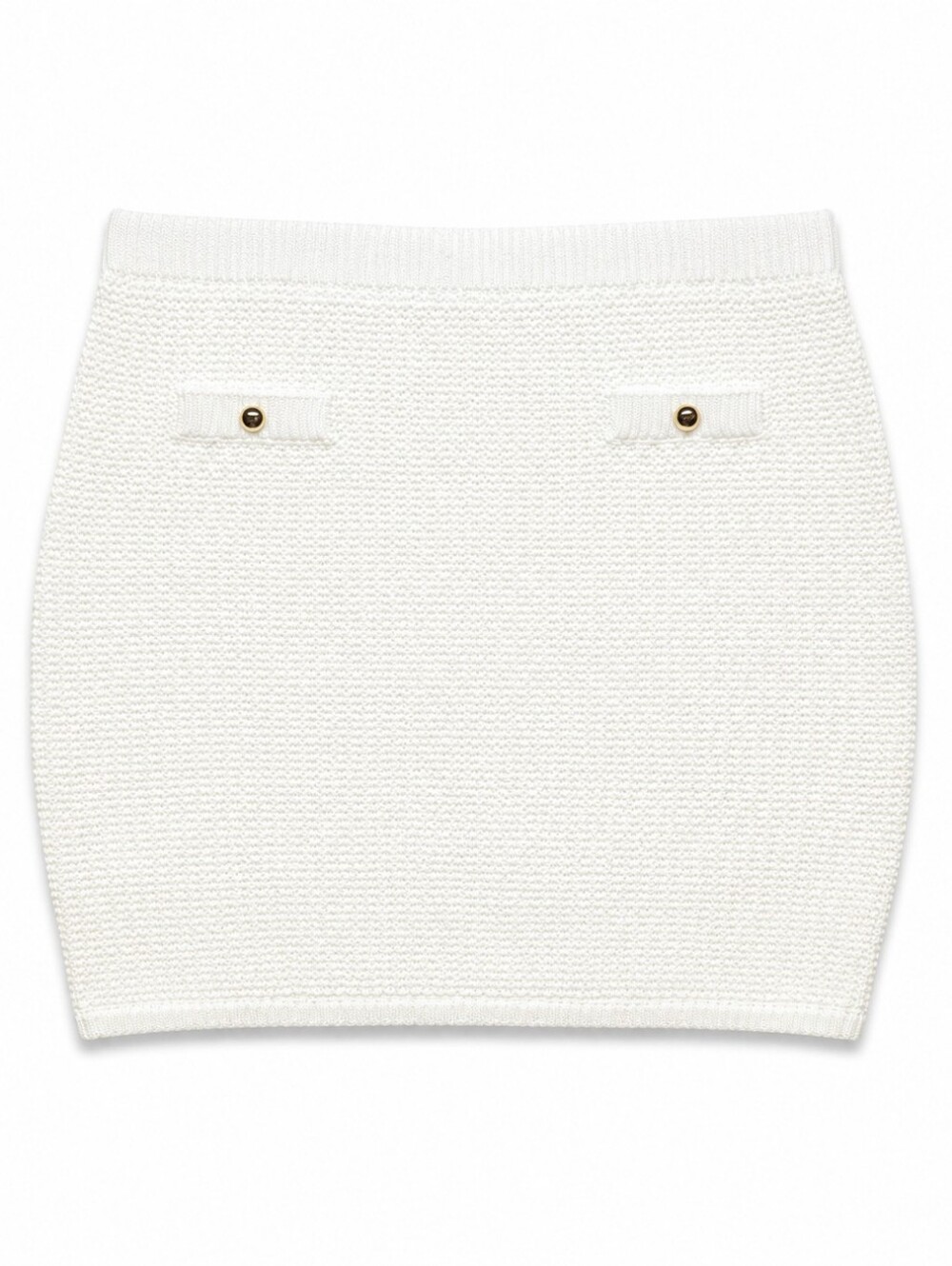 French Connection Textured Knit Cream Mini Skirt